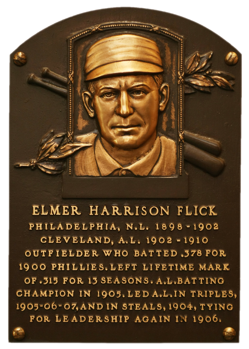 Elmer Flick  Hall of Fame plaque