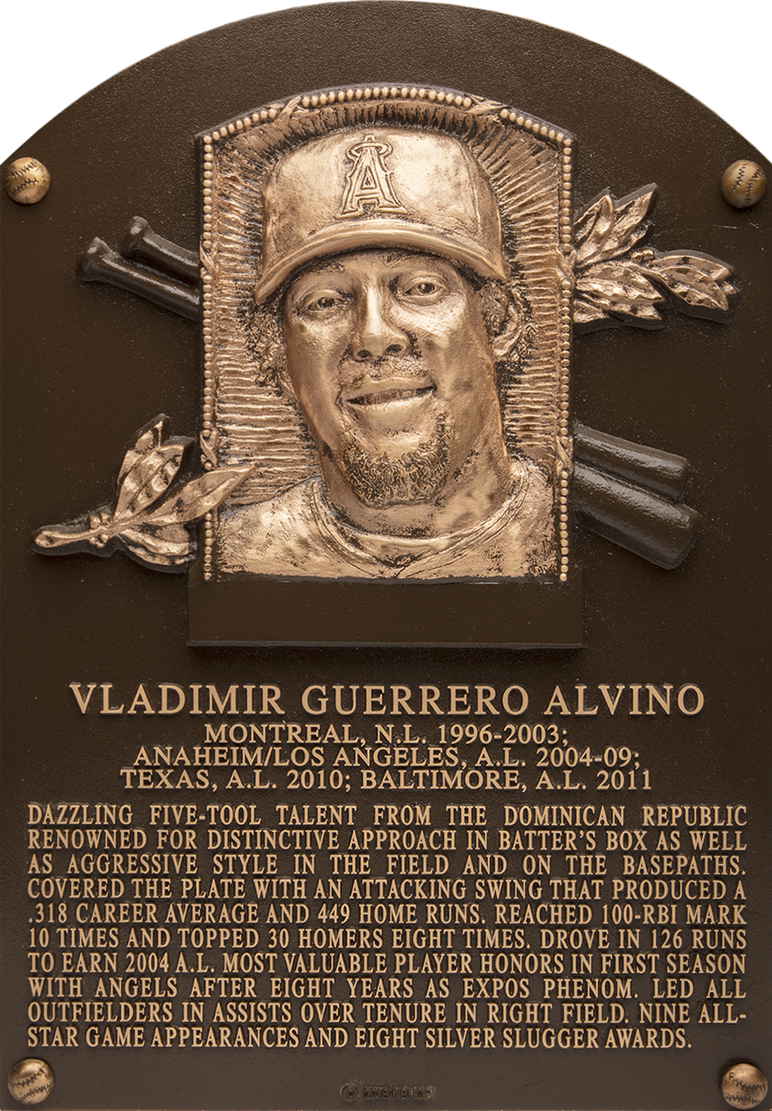 Vladimir Guerrero Hall of Fame plaque