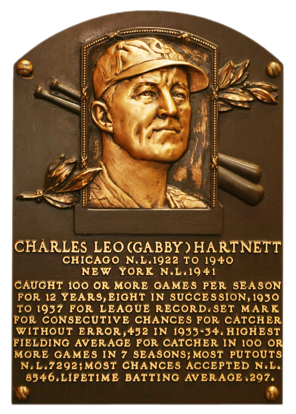 Gabby Hartnett Hall of Fame plaque