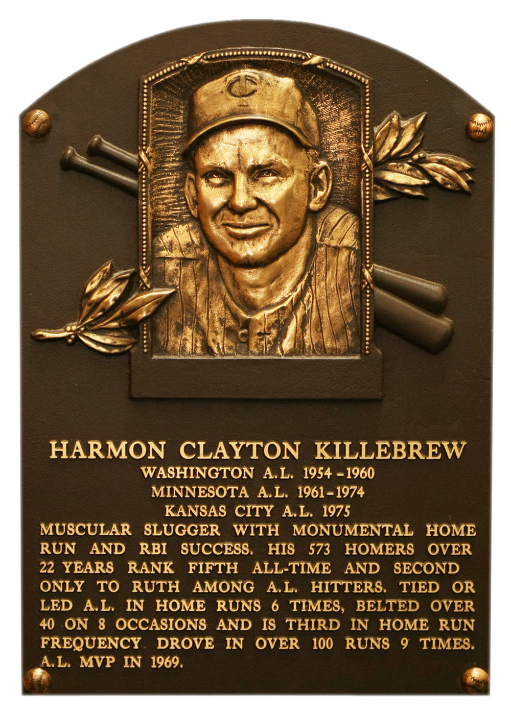 Harmon Killebrew Hall of Fame plaque