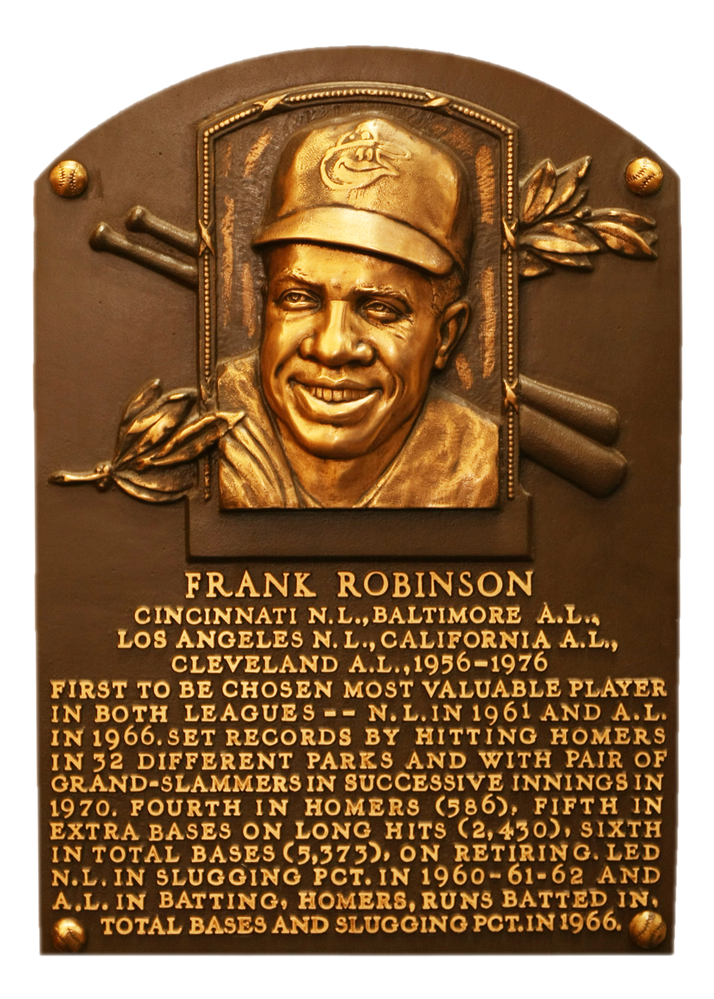 Frank Robinson Hall of Fame plaque