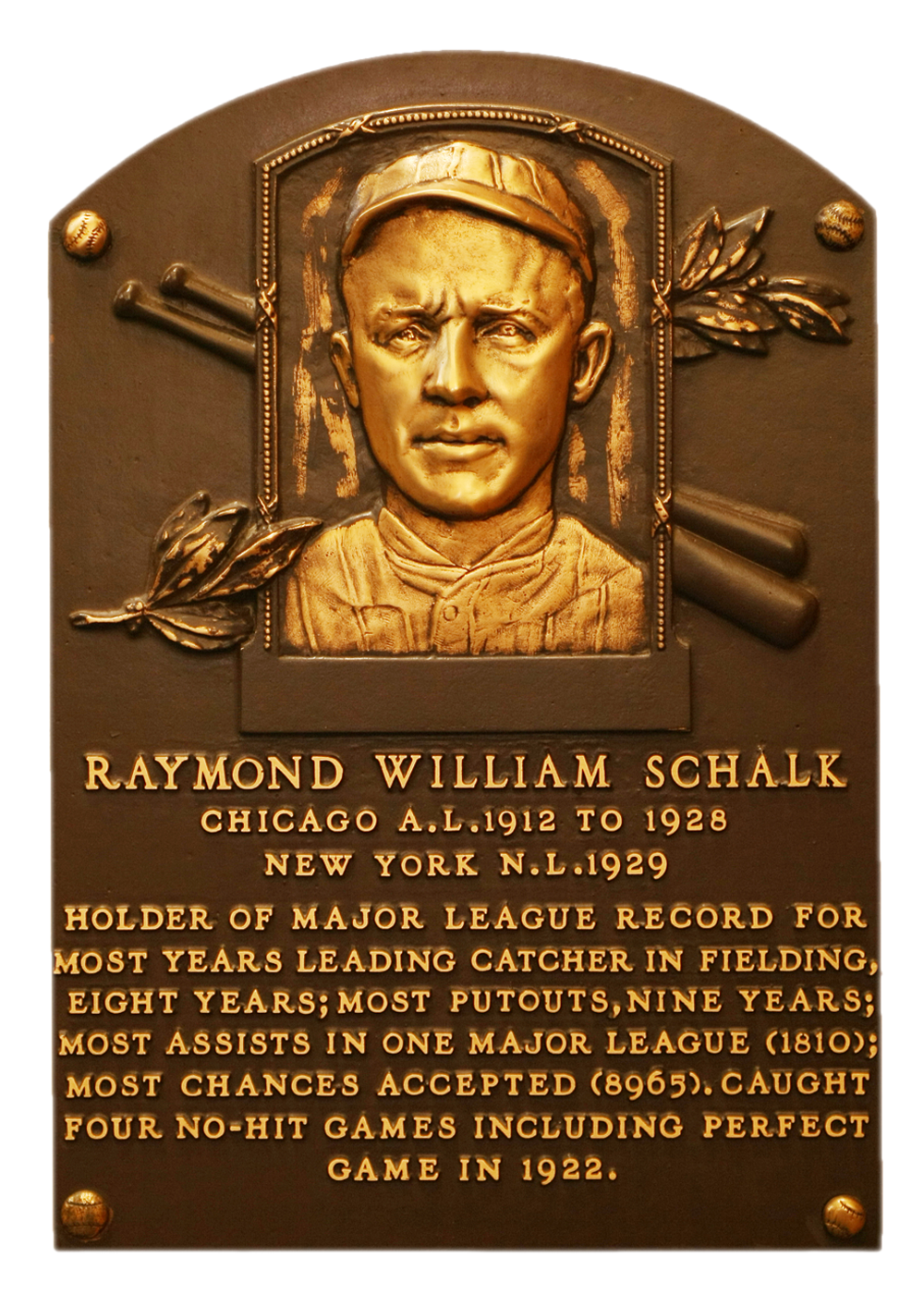 Ray Schalk Hall of Fame plaque