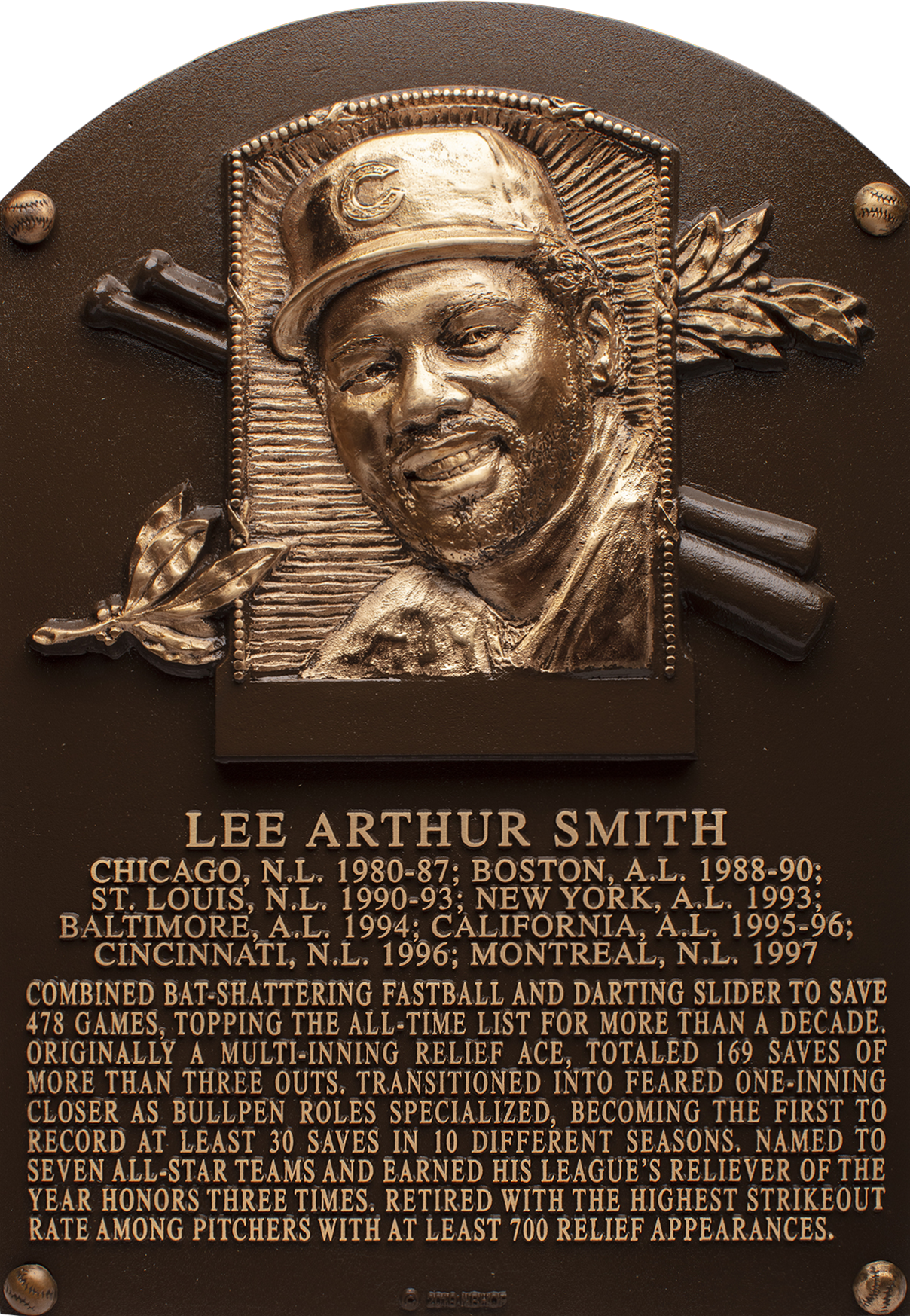 Lee Smith Hall of Fame plaque