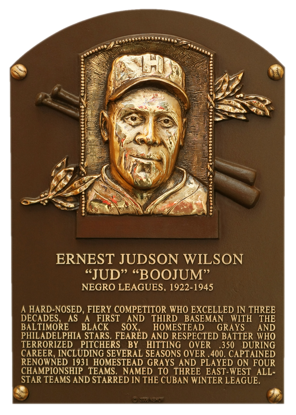 Jud Wilson Hall of Fame plaque