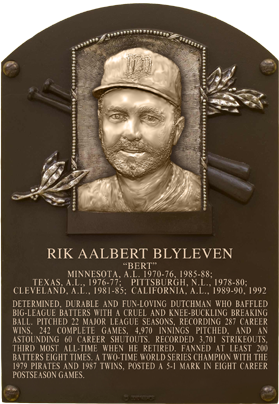 Bert Blyleven Hall of Fame plaque
