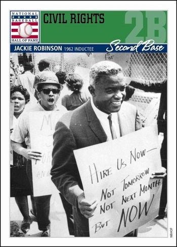 Civil Rights baseball card featuring Jackie Robinson