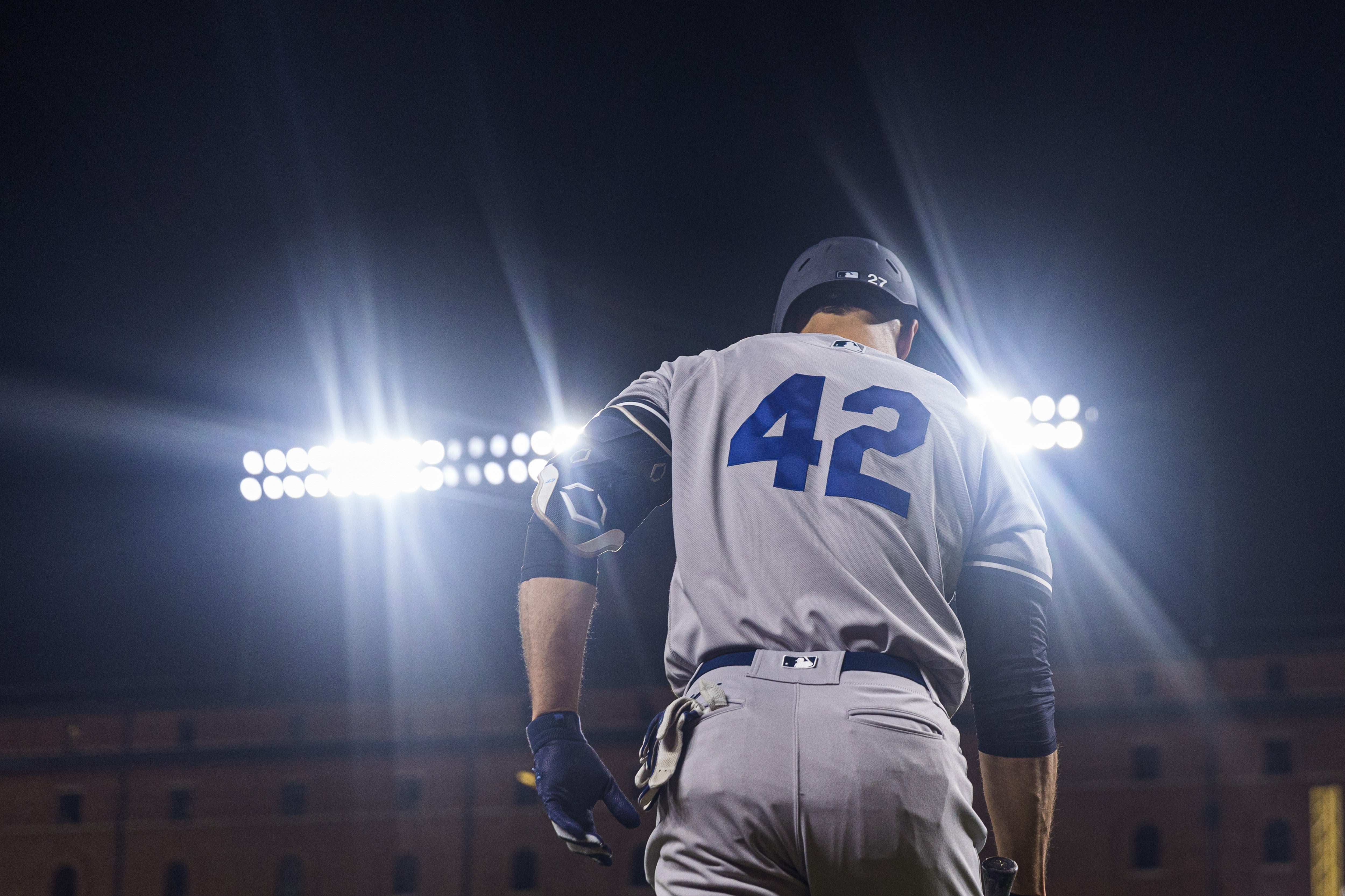 Player wearing #42 in honor of Jackie Robinson