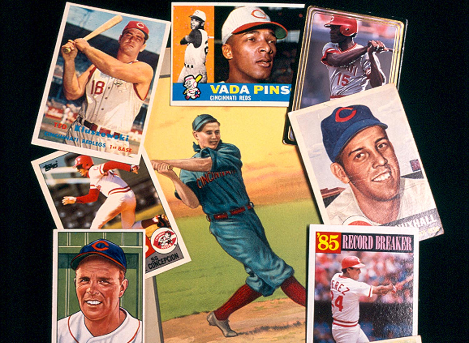 A collage of baseball cards