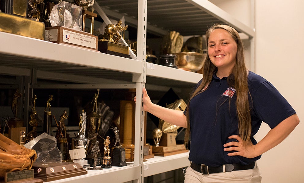 Intern in the collections storage vault