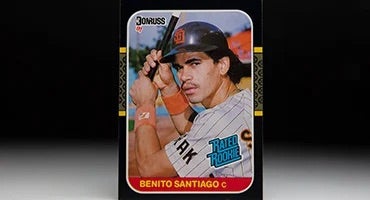 Front of 1987 Donruss Benito Santiago baseball card