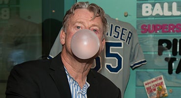 Rob Nelson blowing bubble