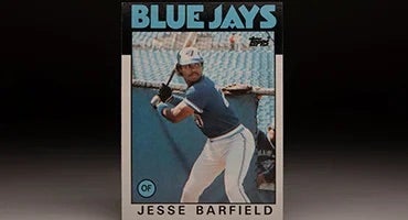 Front of 1986 Topps Jesse Barfield baseball card