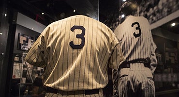 Babe Ruth uniform on display in Museum