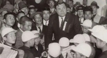 Babe Ruth on tour in Japan in 1934