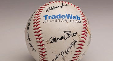 TradeWeb baseball with facsimile company signatures