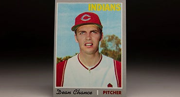 Front of 1970 Topps Dean Chance baseball card