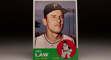 Front of 1963 Topps Vern Law baseball card