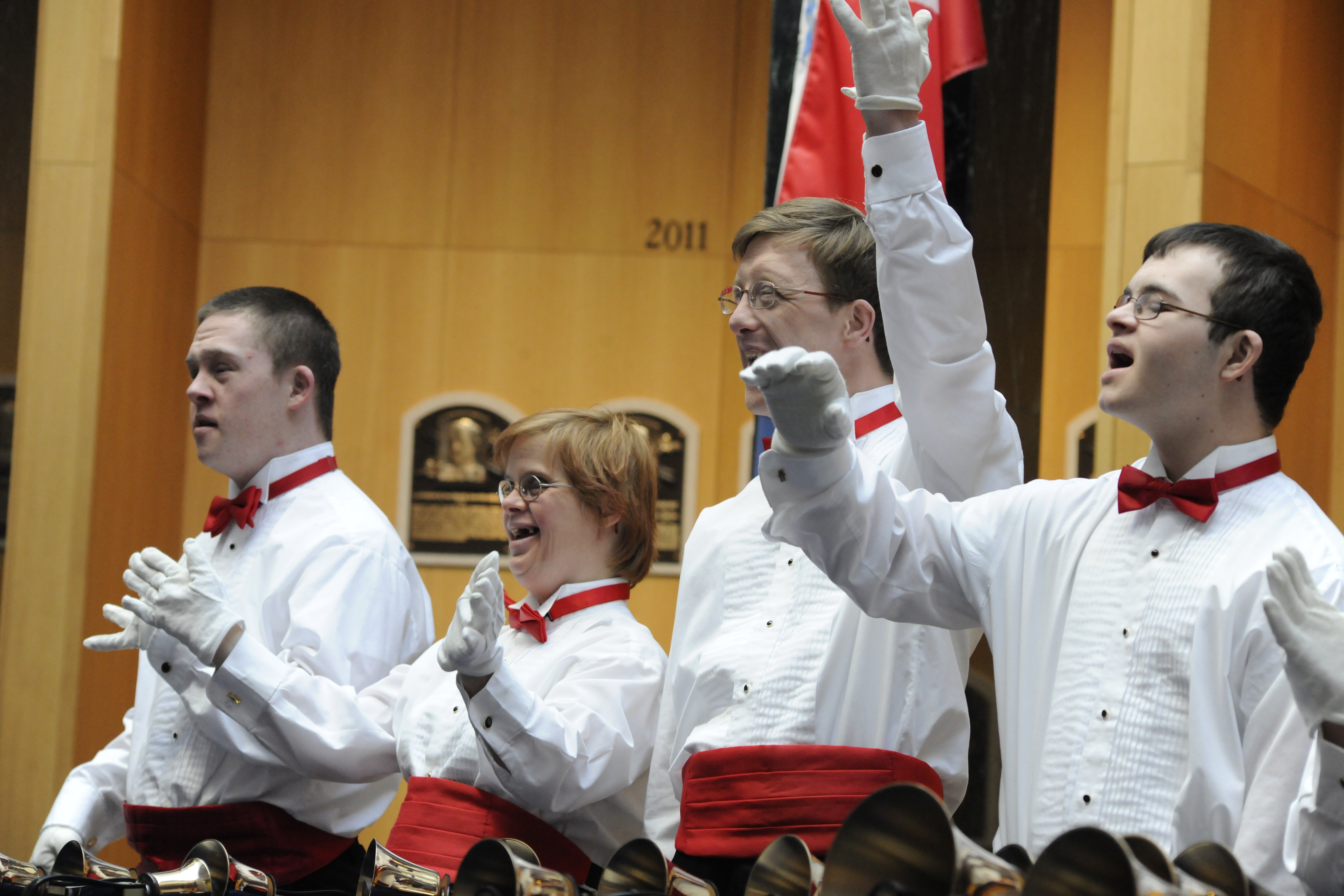 Hall of Fame Plaque Gallery performance by the Pathfinder Bell Choir.