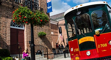 Trolley outside Hall of Fame
