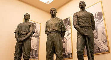 Character and Courage statues: Gehrig, Robinson, Clemente