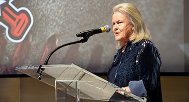 Jane Forbes Clark speaks in Grandstand Theater