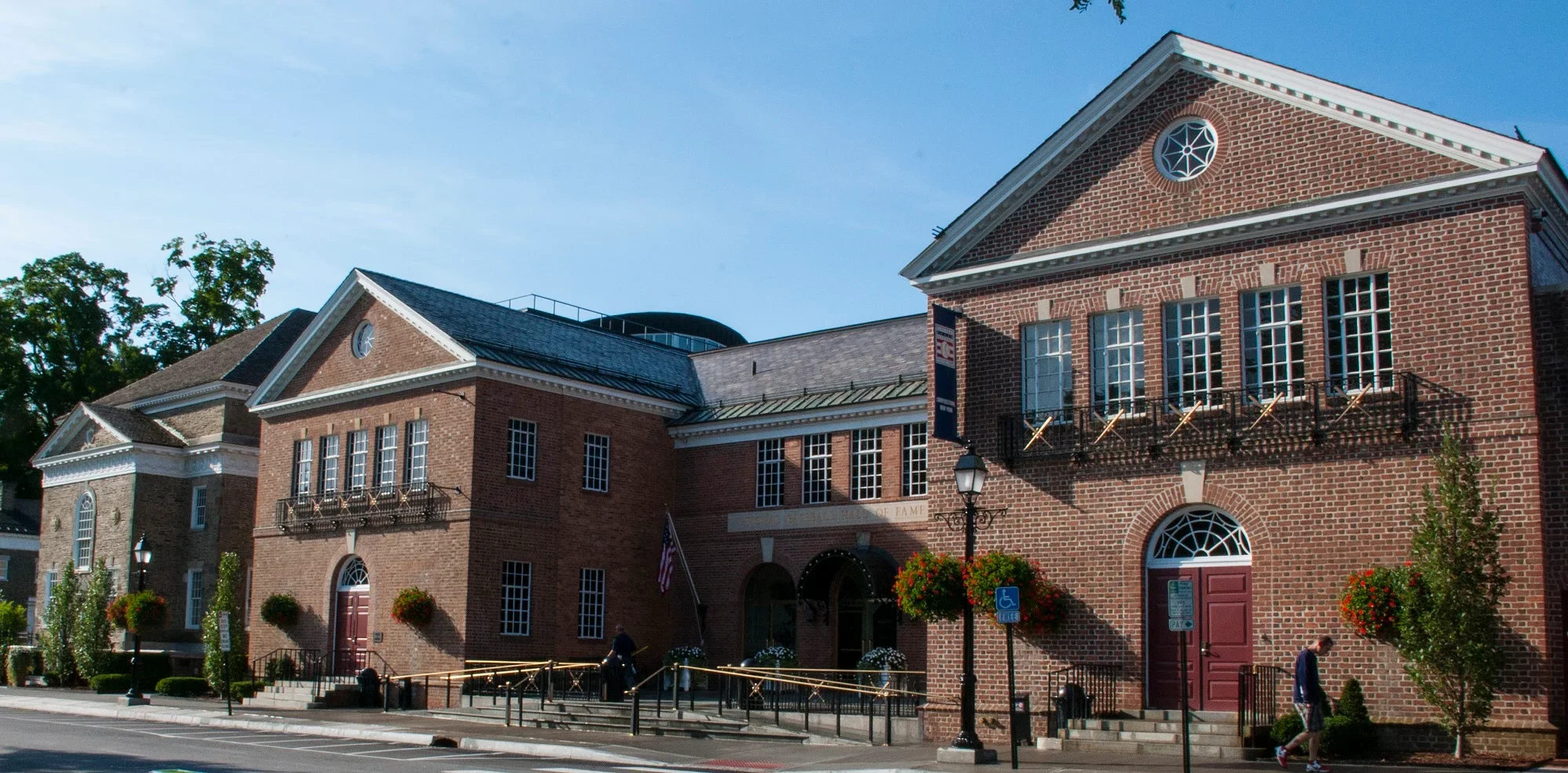 The Hall of Fame and Museum building as viewed from Main Street