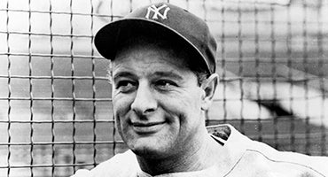 Head and shoulders portrait of Lou Gehrig
