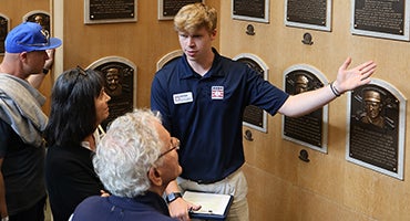 Museum guide leads tour