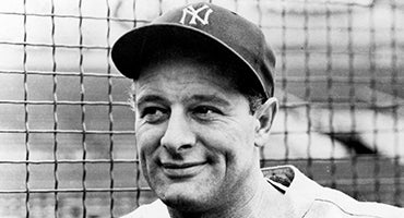 Lou Gehrig in Yankees cap