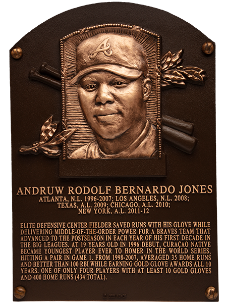 Andruw Jones Hall of Fame plaque