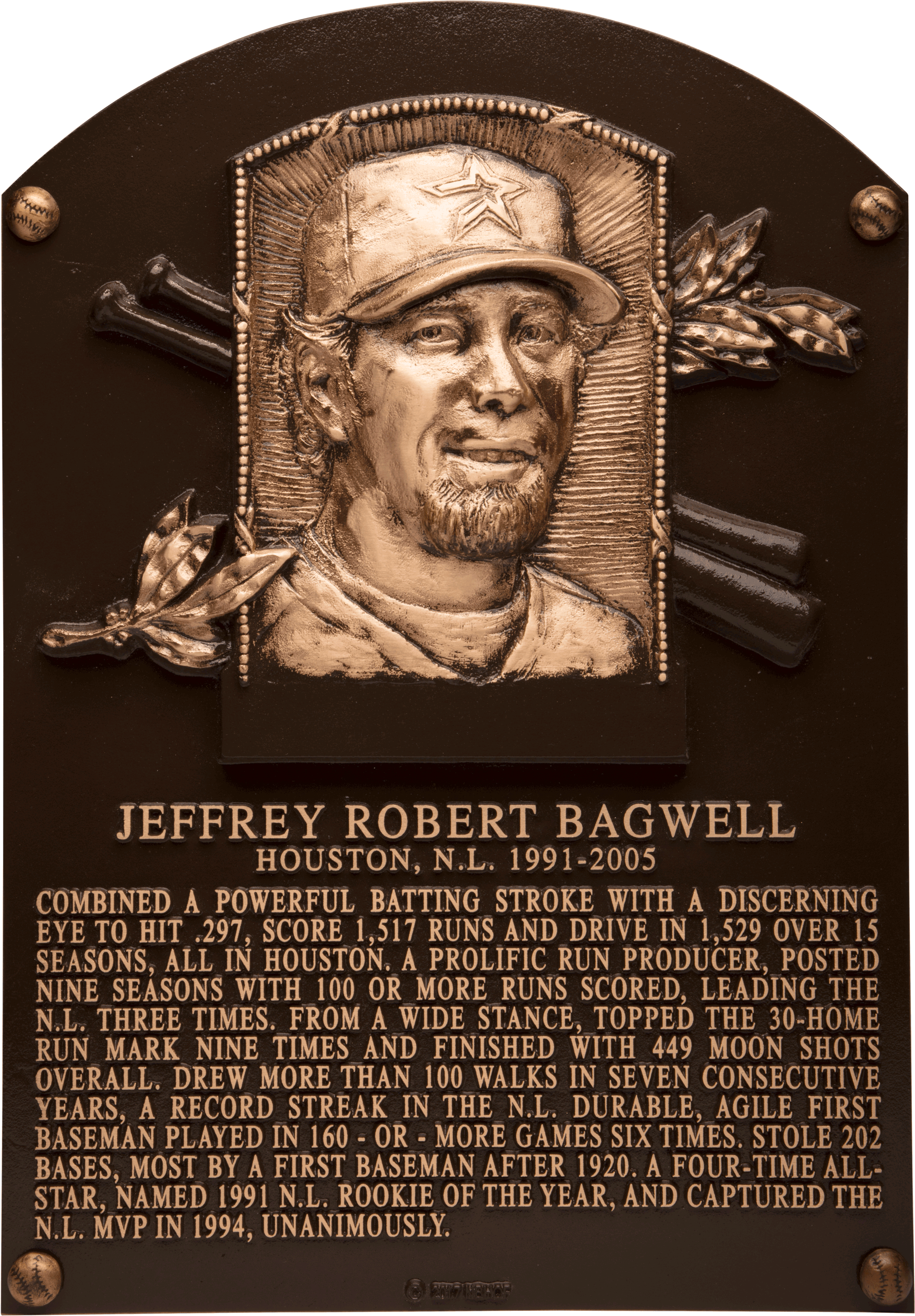 Jeff Bagwell Hall of Fame plaque