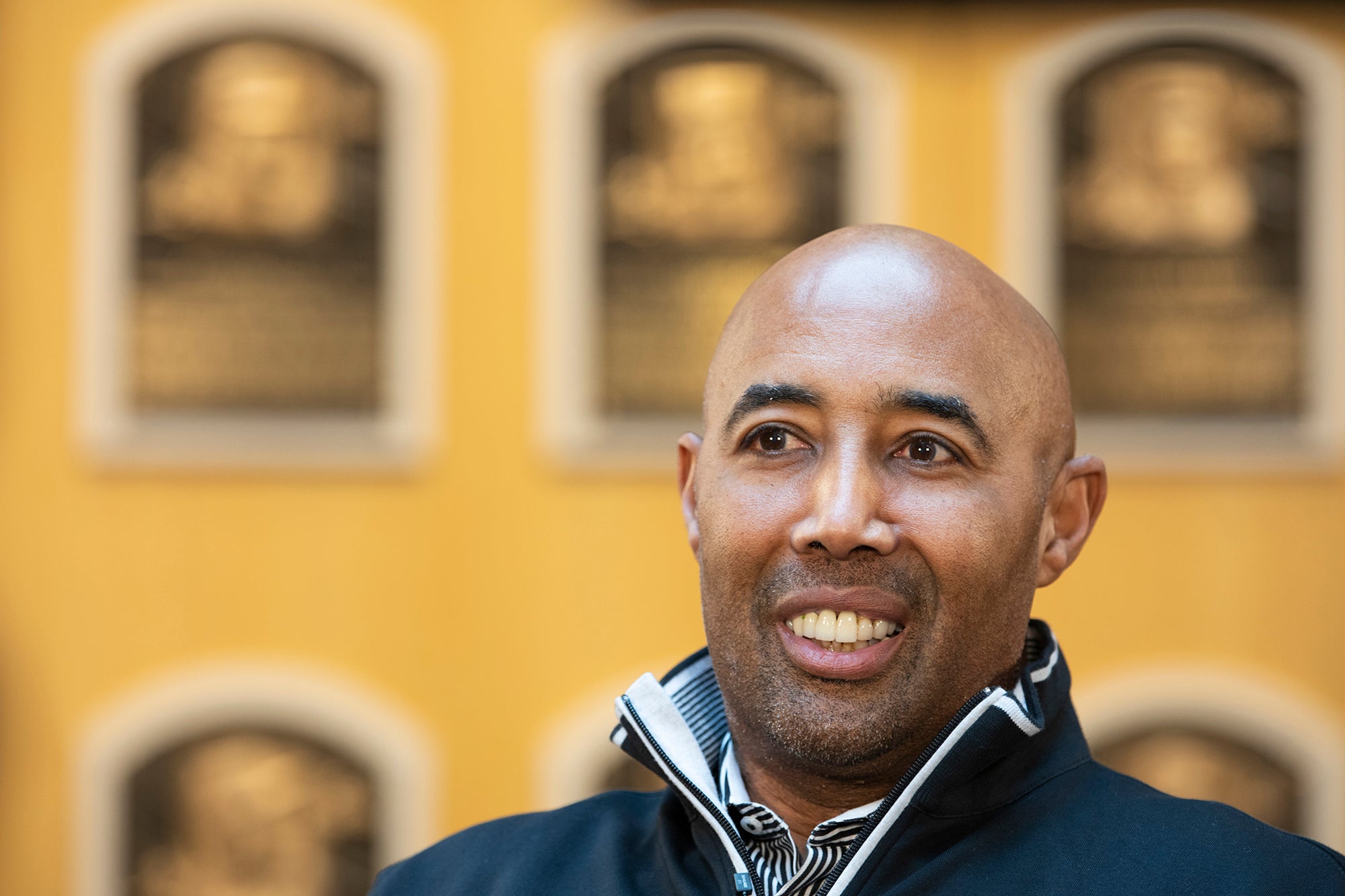 Harold Baines tours Hall of Fame during Orientation Visit