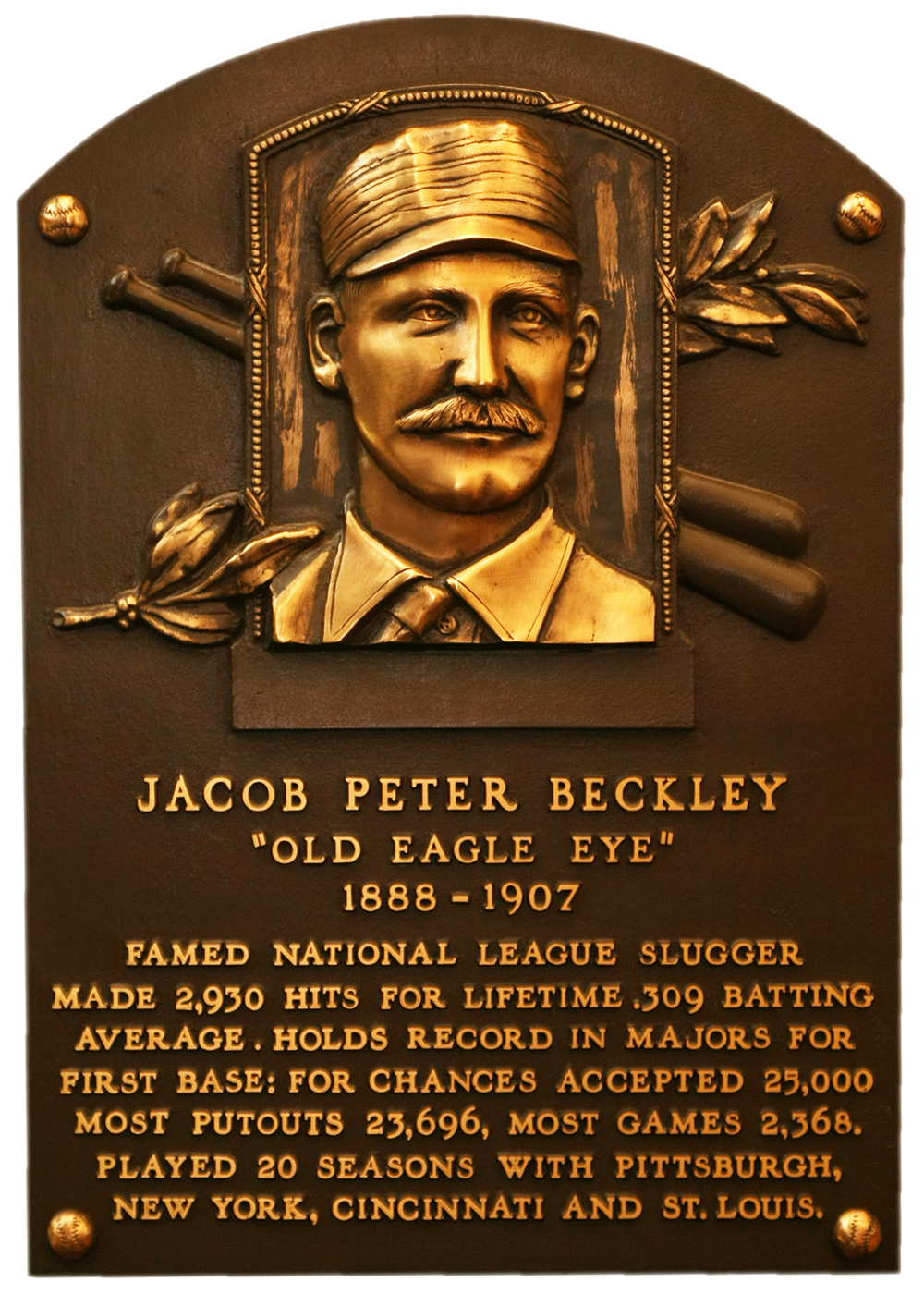 Jake Beckley Hall of Fame plaque