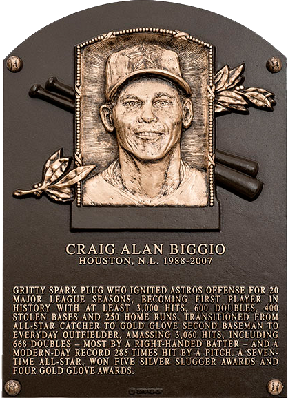 Craig Biggio Hall of Fame plaque