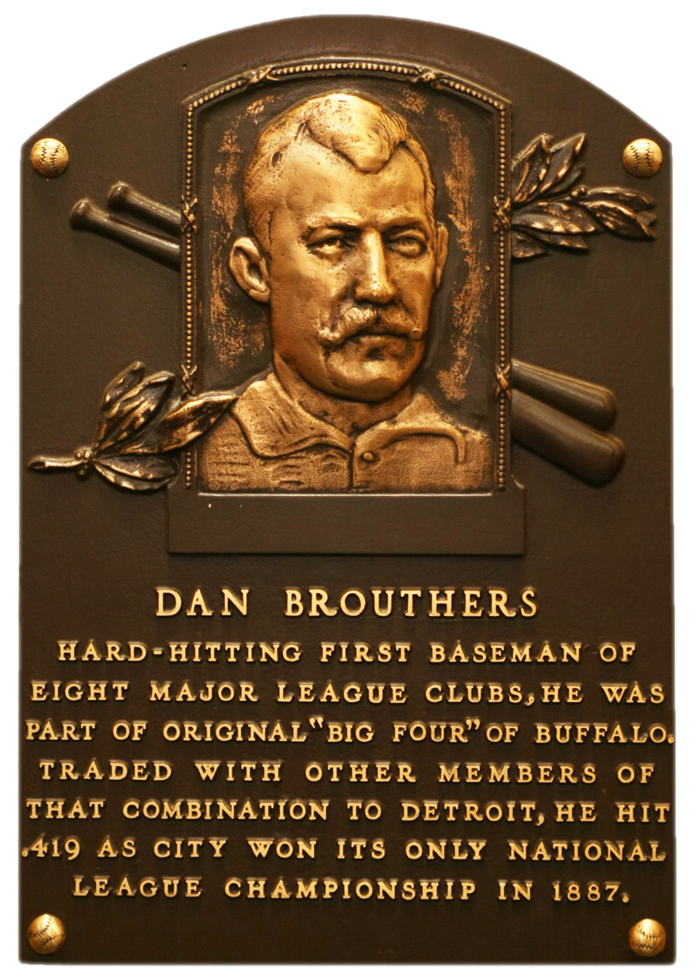 Dan Brouthers Hall of Fame plaque