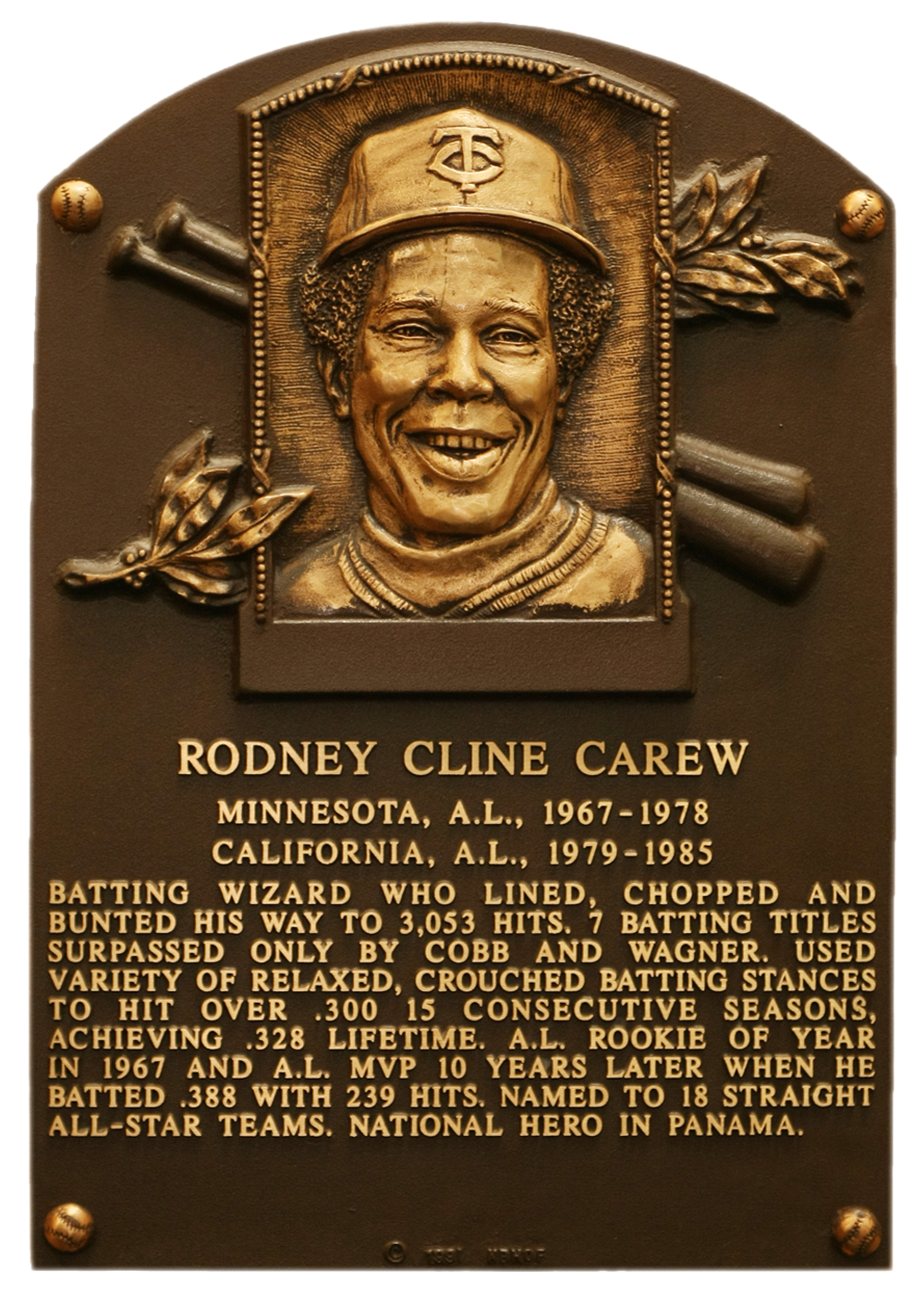 Rod Carew  Hall of Fame plaque