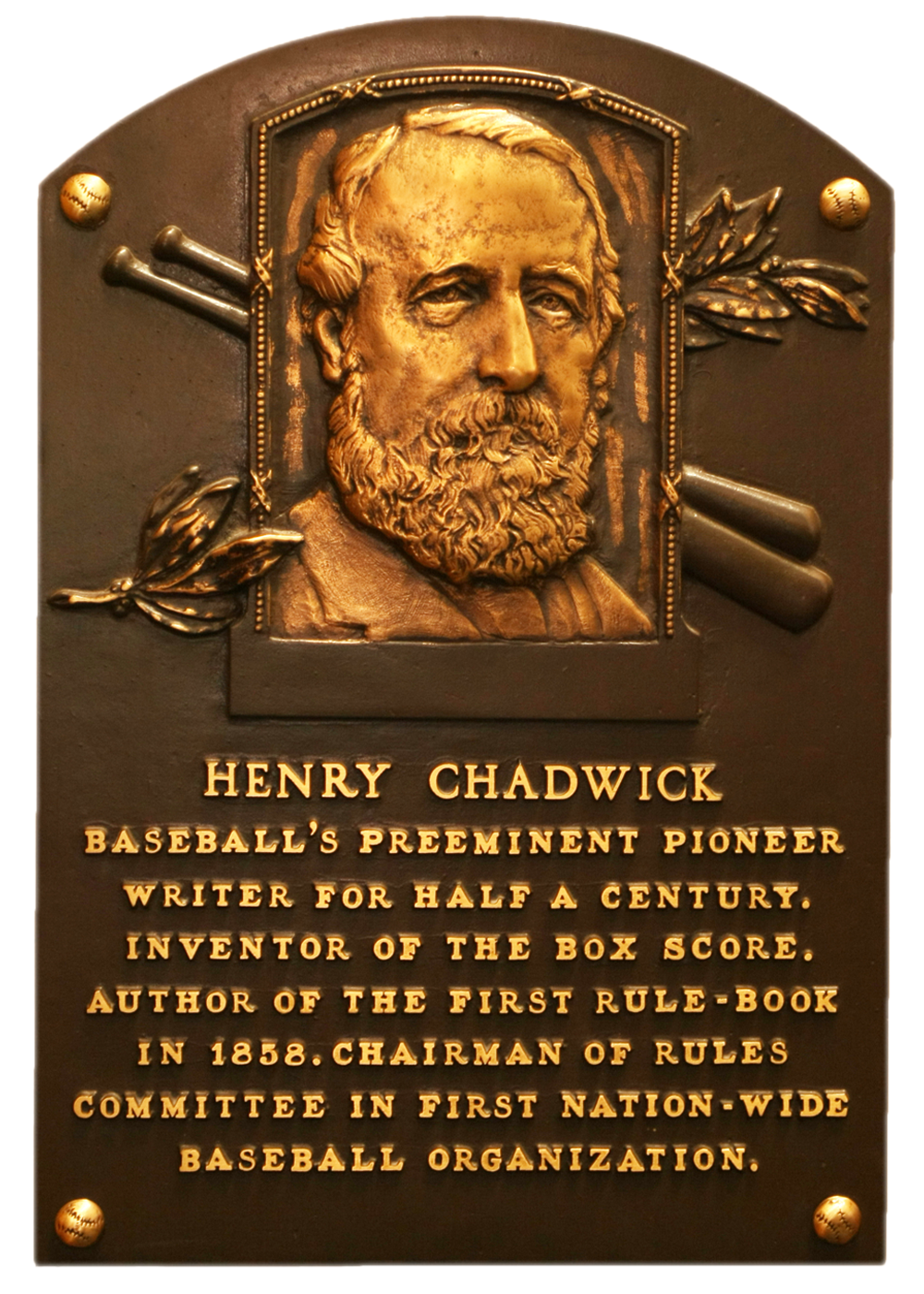 Henry Chadwick Hall of Fame plaque