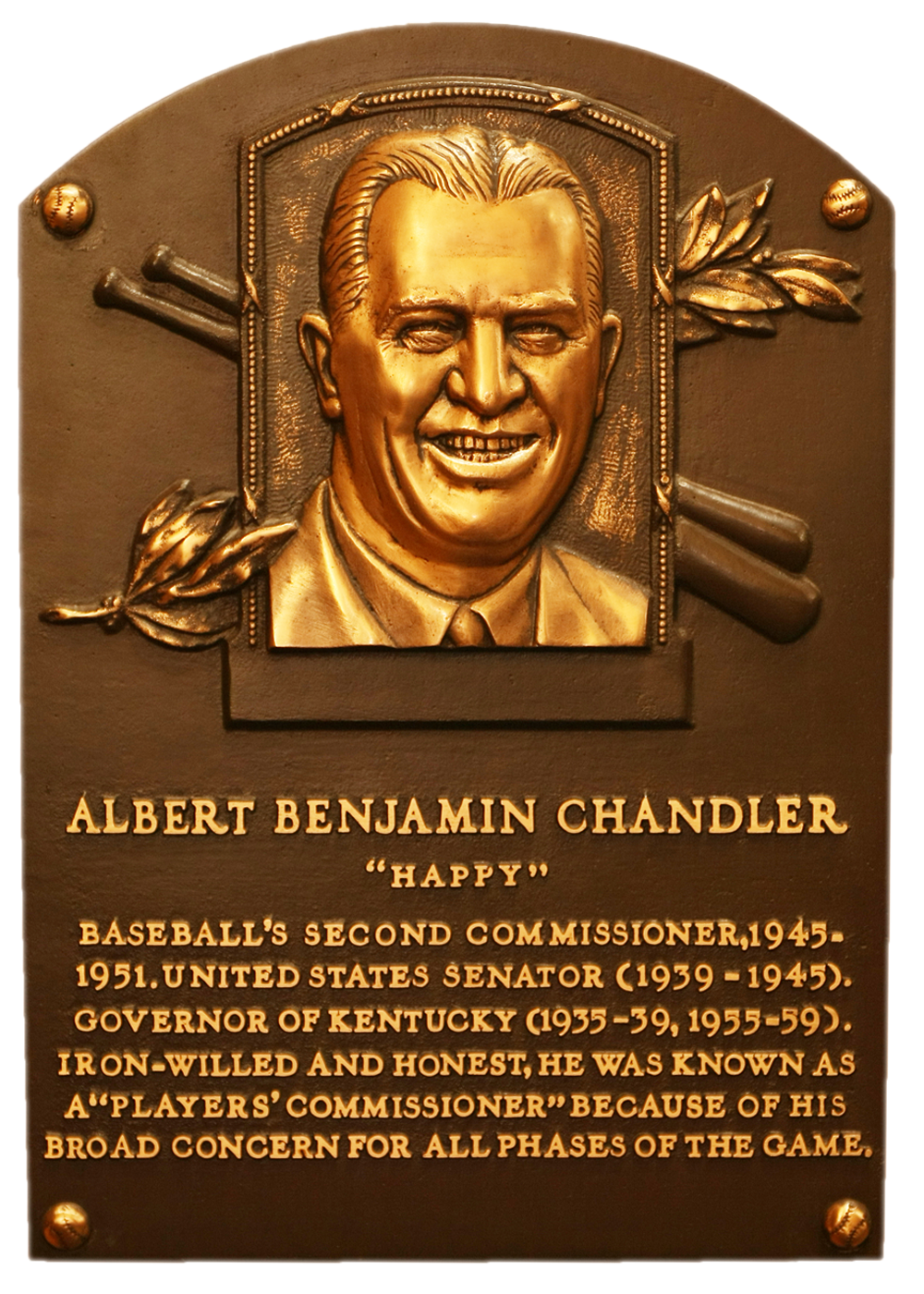 Happy Chandler Hall of Fame plaque