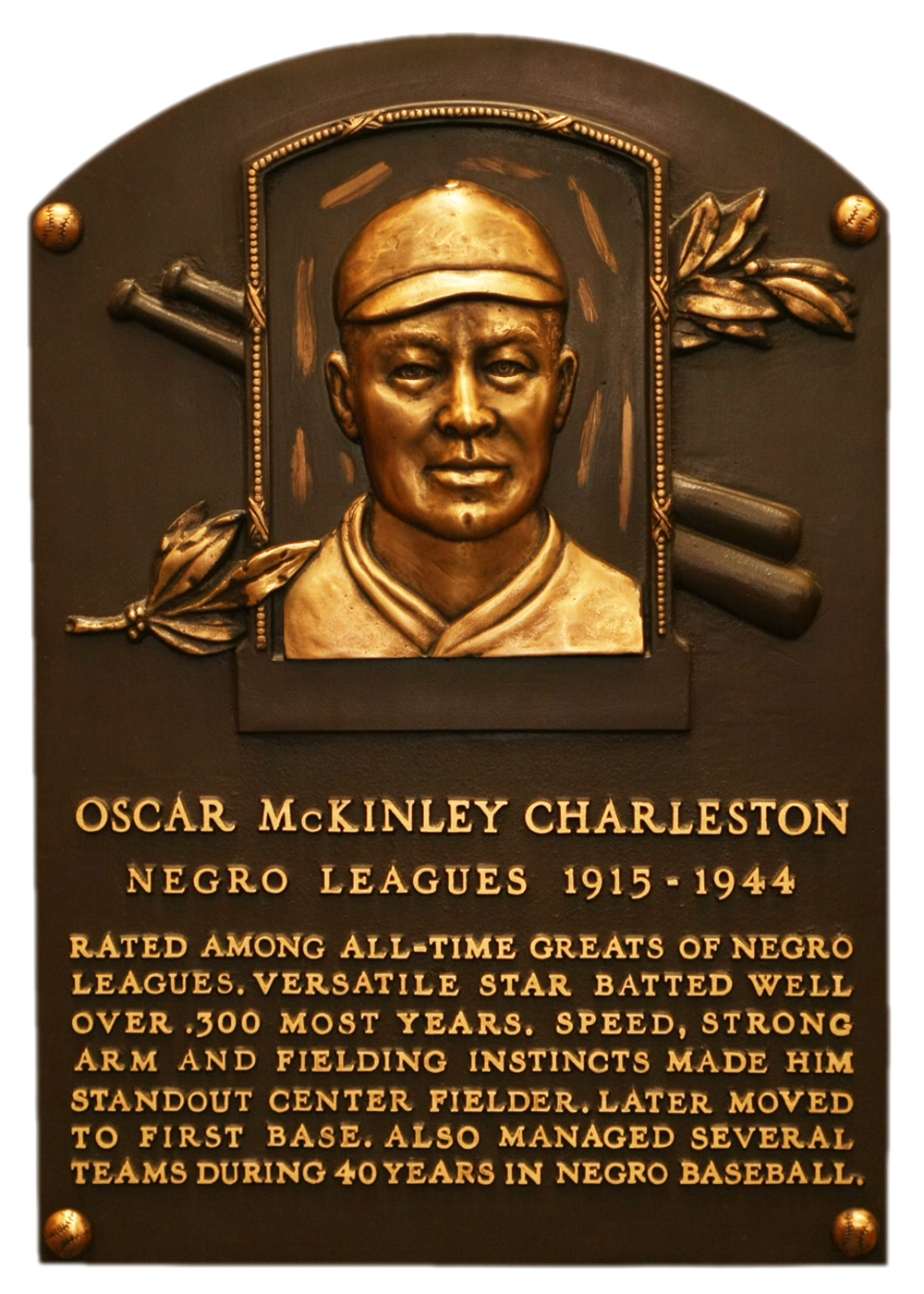 Oscar Charleston Hall of Fame plaque