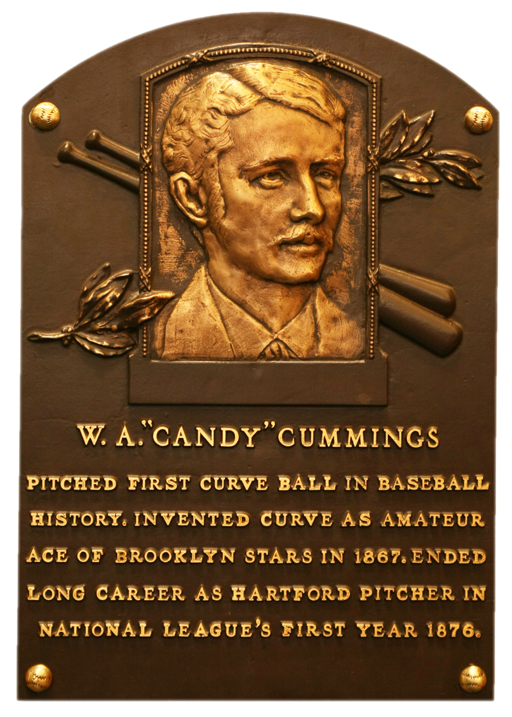 Candy Cummings Hall of Fame plaque