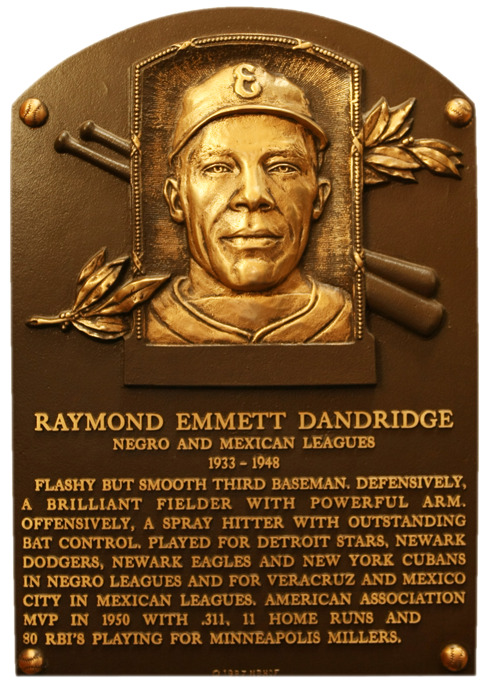 Ray Dandridge Hall of Fame plaque