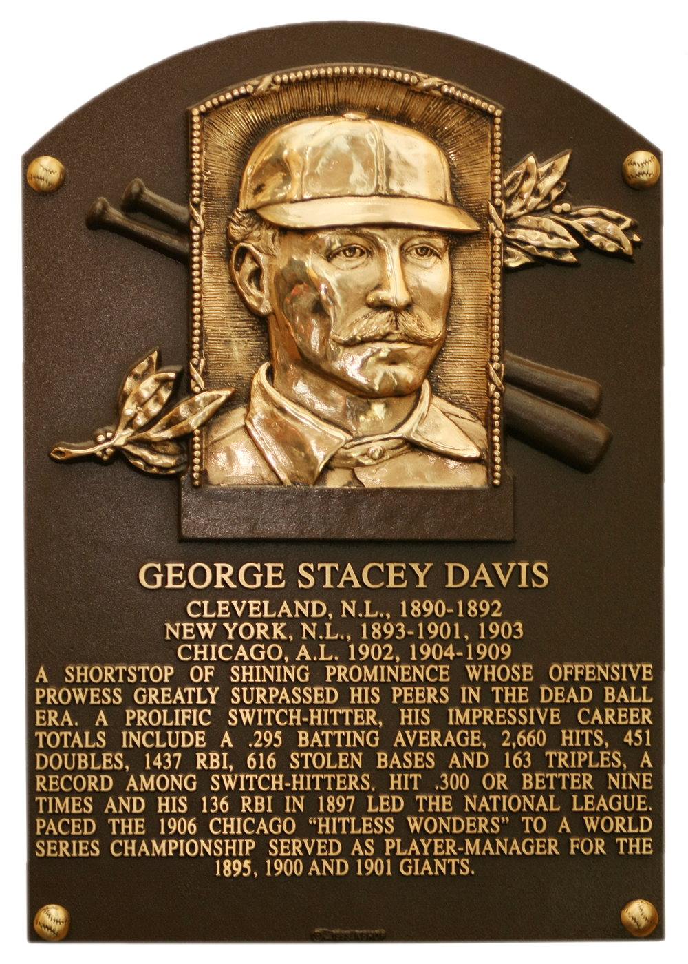 George Davis Hall of Fame plaque
