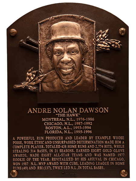 Andre Dawson Hall of Fame plaque