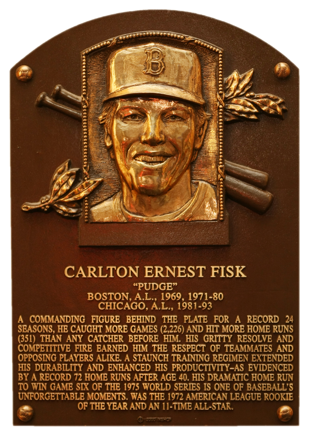Carlton Fisk  Hall of Fame plaque