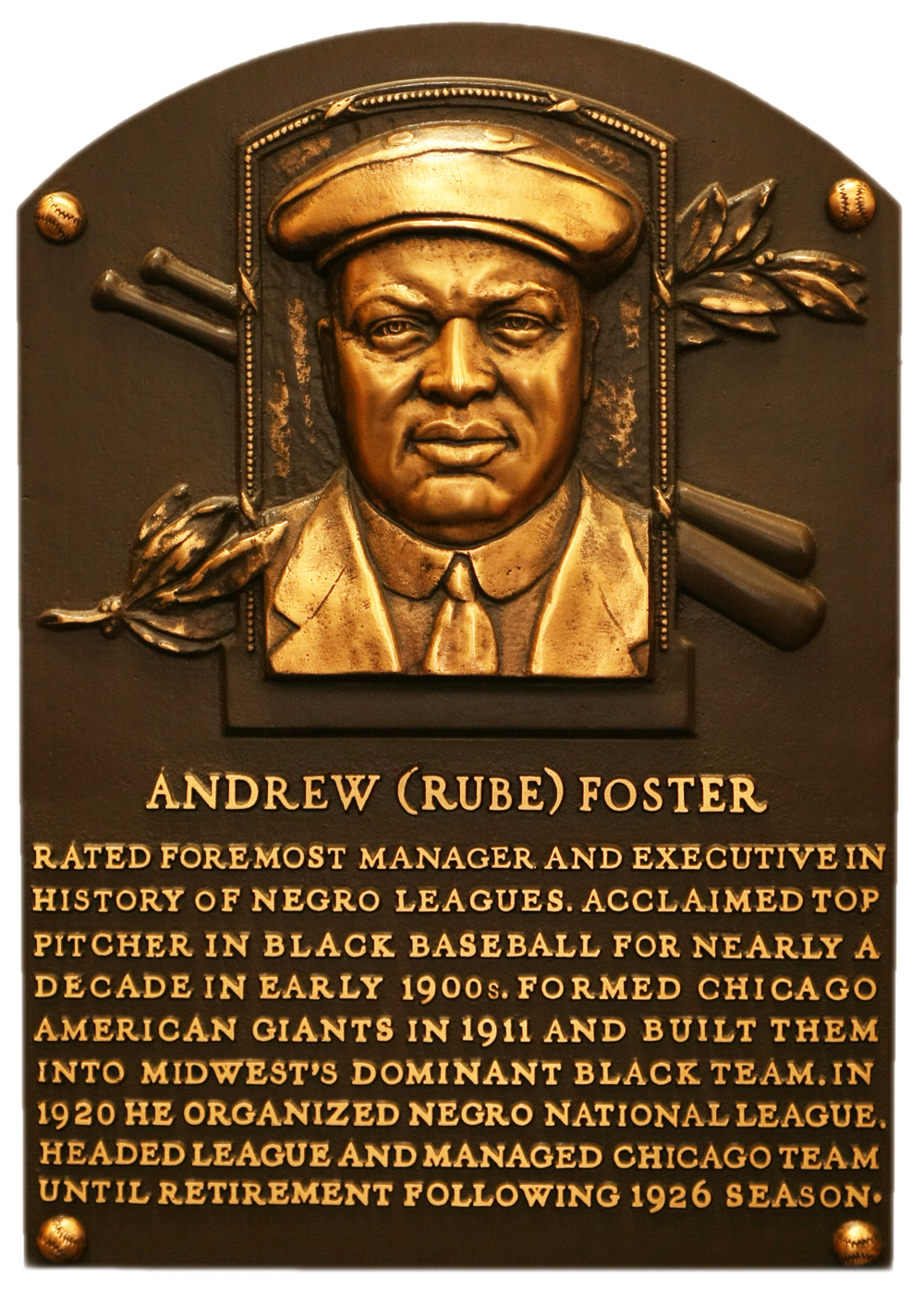 Rube Foster  Hall of Fame plaque