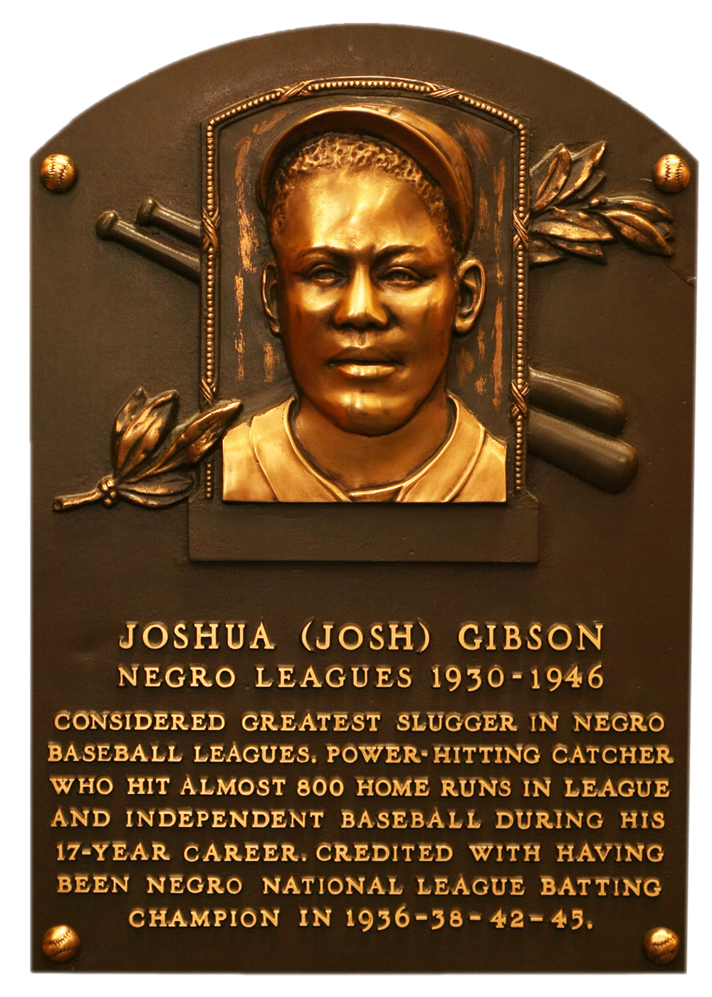 Josh Gibson Hall of Fame plaque