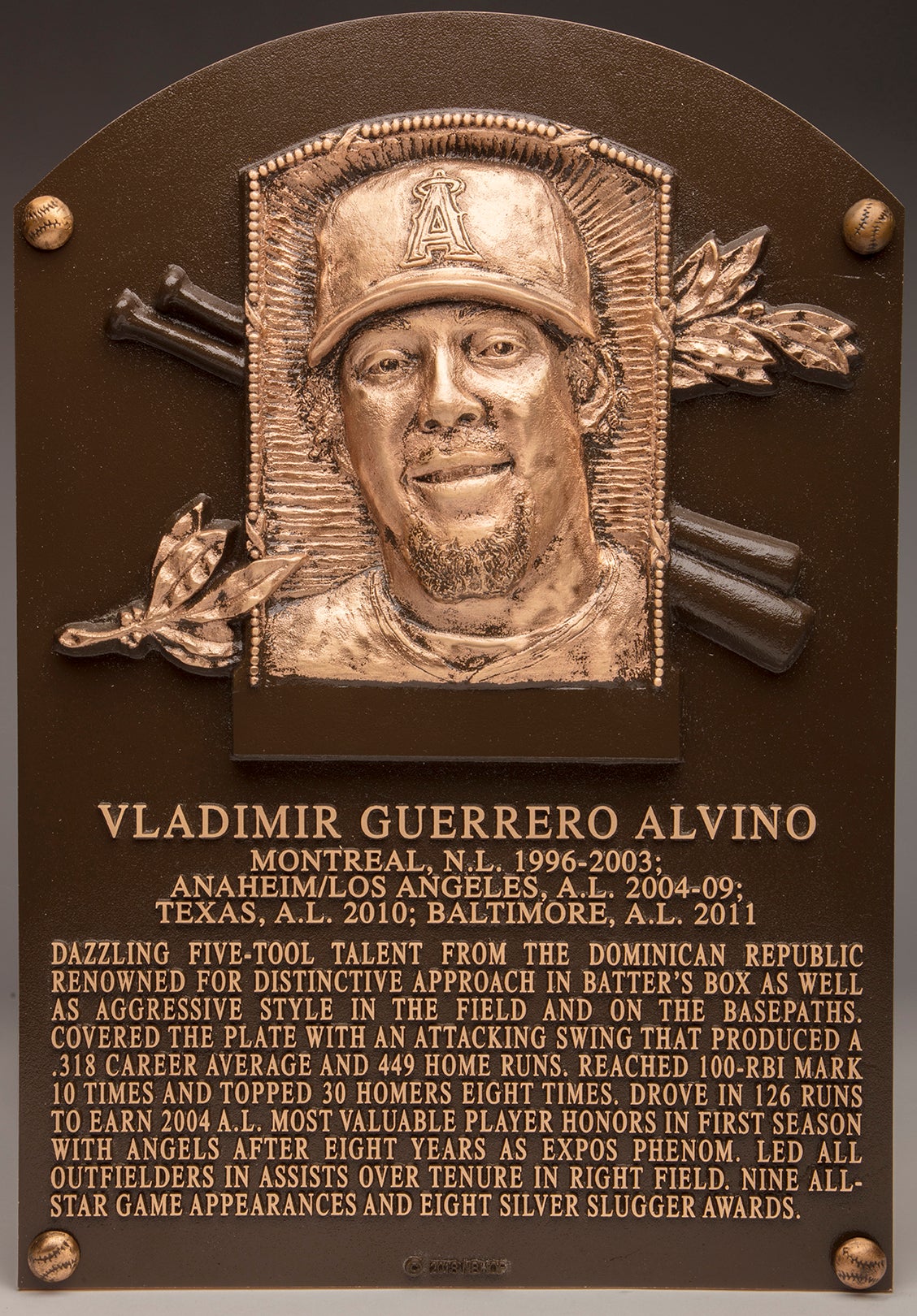 Vladimir Guerrero Hall of Fame plaque