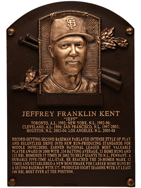 Jeff Kent Hall of Fame plaque