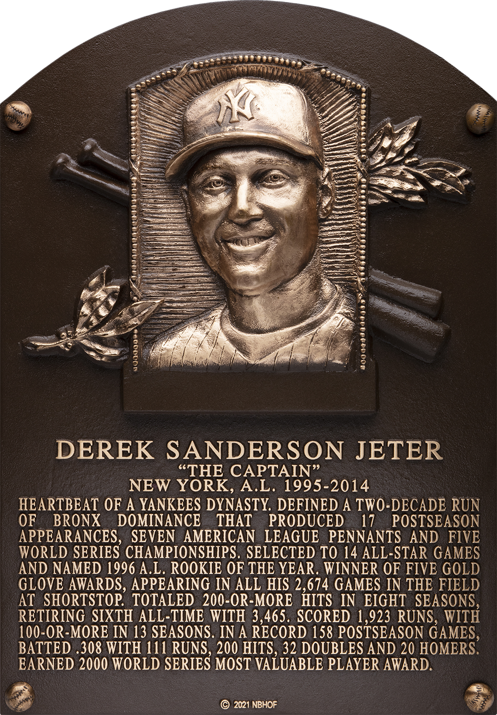 Derek Jeter Hall of Fame plaque