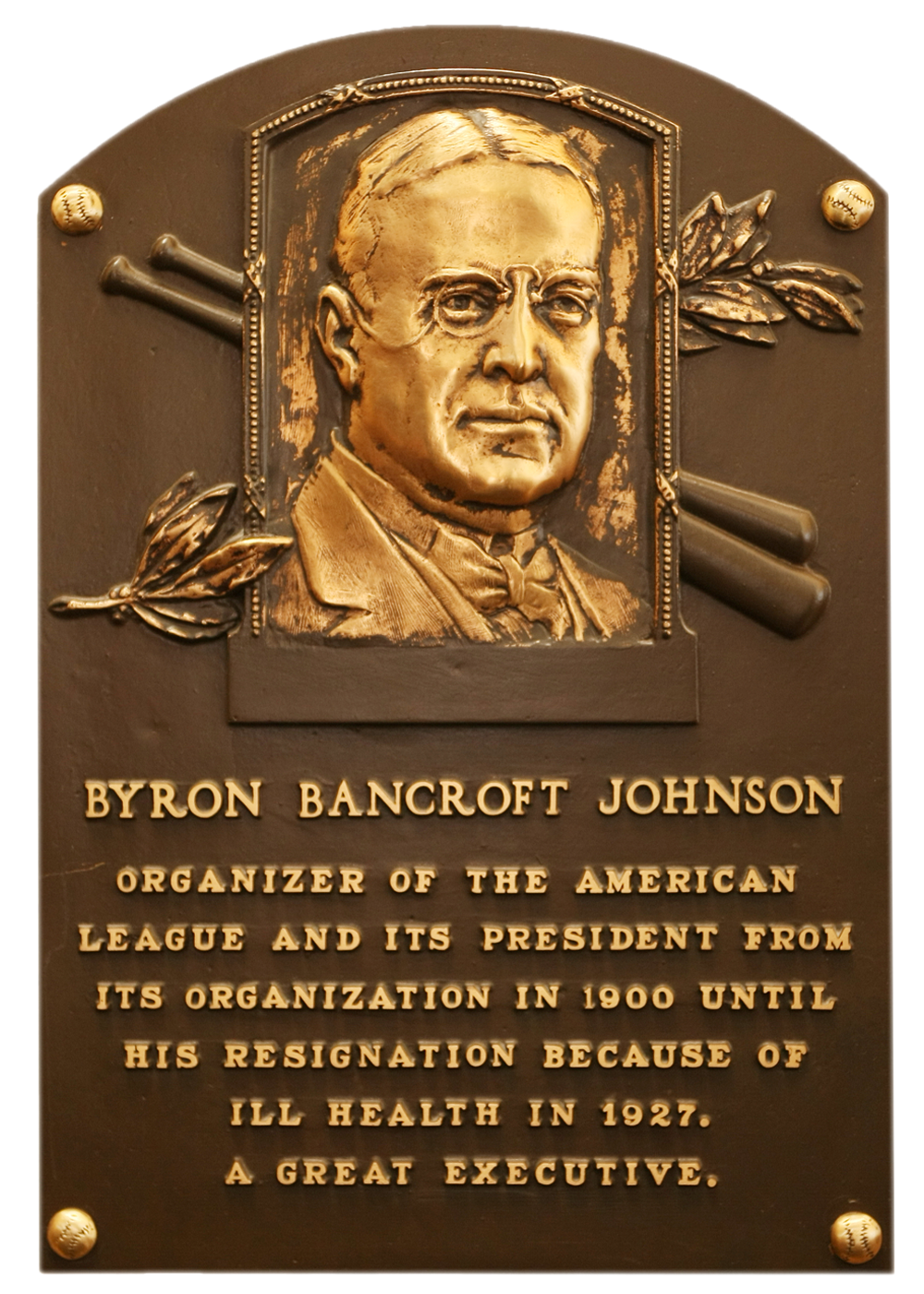 Ban Johnson Hall of Fame plaque
